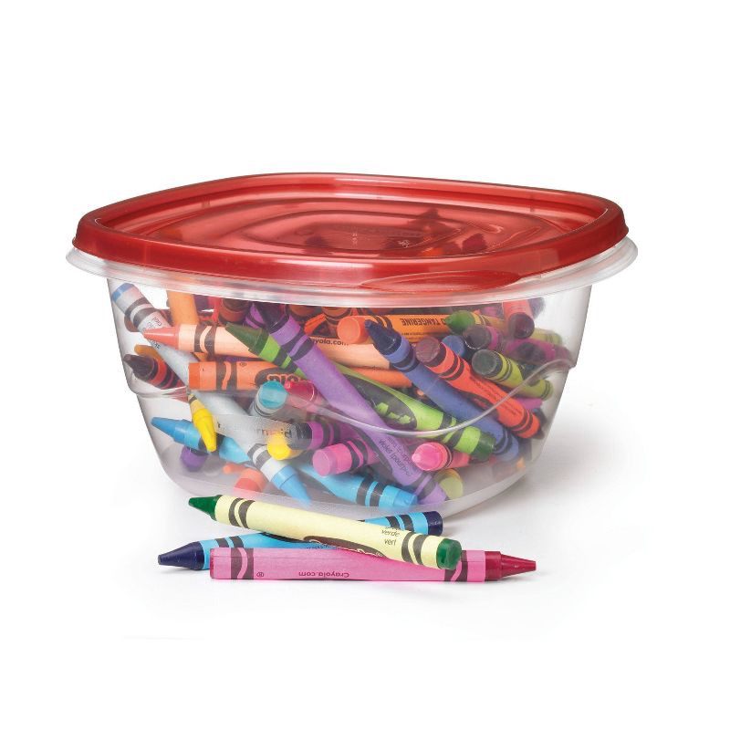 slide 9 of 9, Rubbermaid 4pk 5.2c TakeAlongs Deep Square Food Storage Containers Ruby Red: Plastic Containers with Lids, Dishwasher-Safe, 4 ct