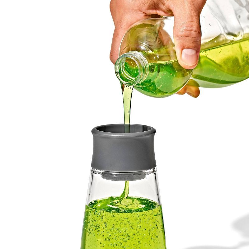 slide 3 of 7, OXO 10oz Soap Dispenser Gray: Kitchen & Bathroom Hand Dish Soap Pump, Plastic, 6.63" Height, 2.88" Width, 10 oz