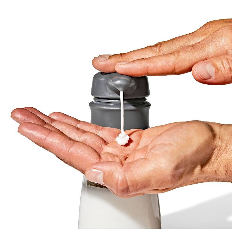 slide 5 of 7, OXO 10oz Soap Dispenser Gray: Kitchen & Bathroom Hand Dish Soap Pump, Plastic, 6.63" Height, 2.88" Width, 10 oz