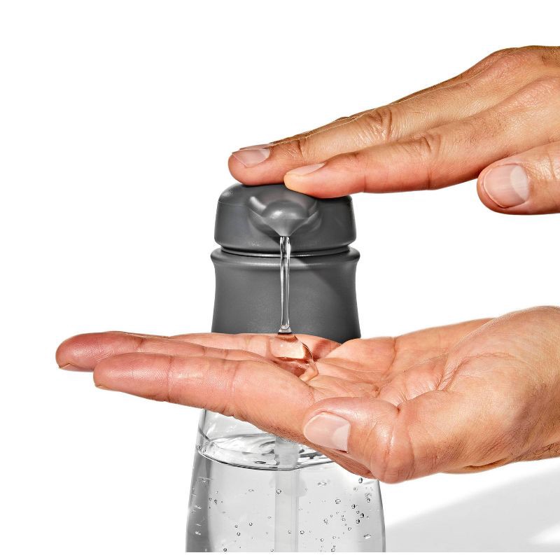 slide 6 of 7, OXO 10oz Soap Dispenser Gray: Kitchen & Bathroom Hand Dish Soap Pump, Plastic, 6.63" Height, 2.88" Width, 10 oz