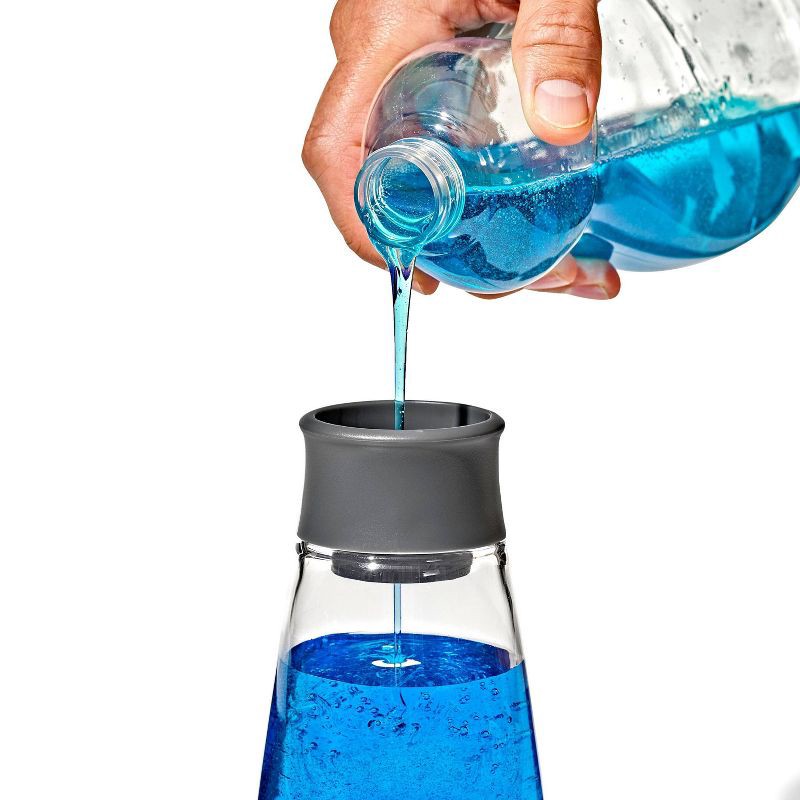 slide 2 of 6, OXO 15oz Soap Dispenser Gray: Kitchen & Hand Soap Pump, Plastic, Compatible with Gel & Dish Soaps, 7.75" Height, 15 oz