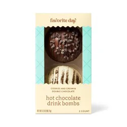Favorite Day Hot Chocolate Bombs White with Cookies & Double Chocolate - 2ct