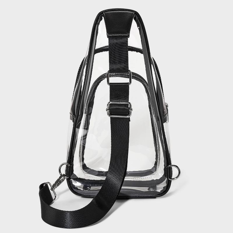 slide 6 of 6, Flap Sling Crossbody Bag - Wild Fable™ Clear: Lightweight TPU Handbag with Adjustable Strap, Zip Closure, 26" Max Length, 1 ct