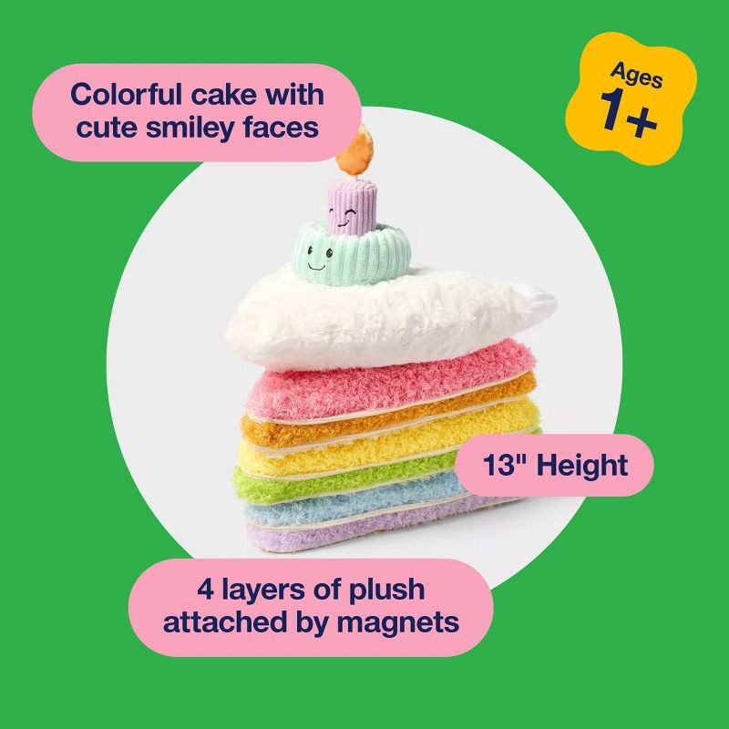 slide 5 of 5, 13" Stackable Layer Cake Stuffed Animal - Gigglescape™: Polyester, Food Theme, 1 Year+, 1 ct