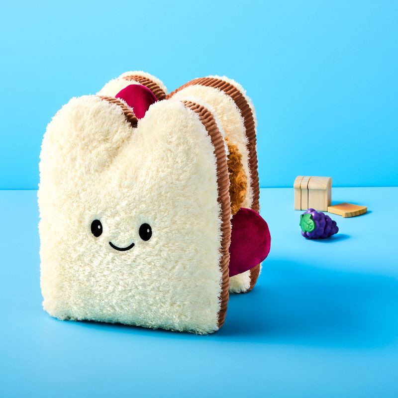 slide 2 of 4, 12" Stackable Peanut Butter and Jelly Sandwich Stuffed Animal - Gigglescape™, 1 ct