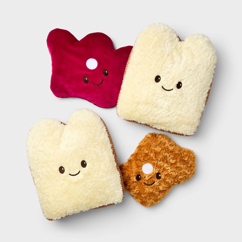 slide 3 of 4, 12" Stackable Peanut Butter and Jelly Sandwich Stuffed Animal - Gigglescape™, 1 ct