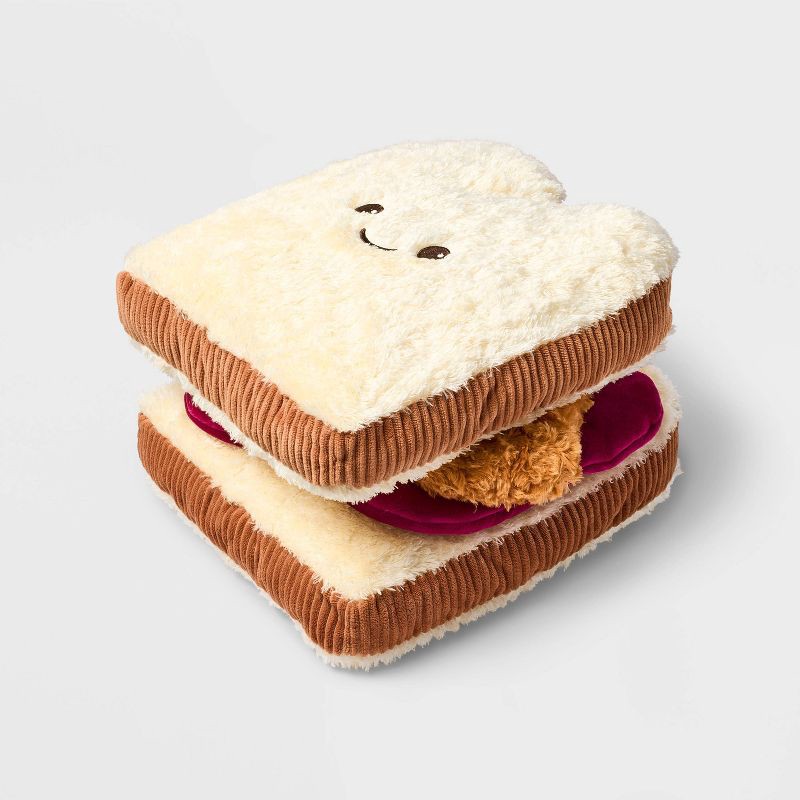 slide 4 of 4, 12" Stackable Peanut Butter and Jelly Sandwich Stuffed Animal - Gigglescape™, 1 ct