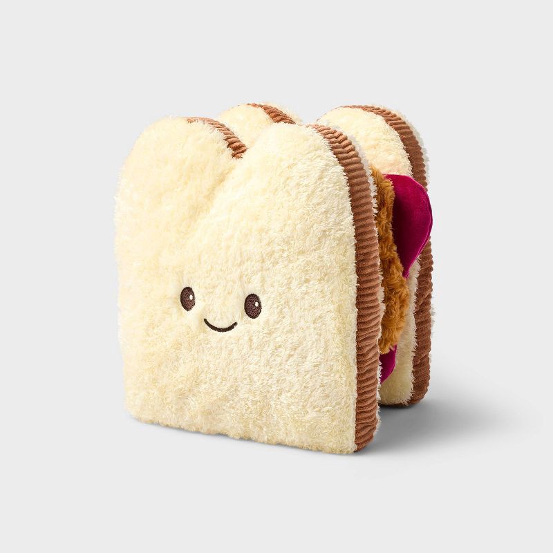 slide 1 of 4, 12" Stackable Peanut Butter and Jelly Sandwich Stuffed Animal - Gigglescape™, 1 ct