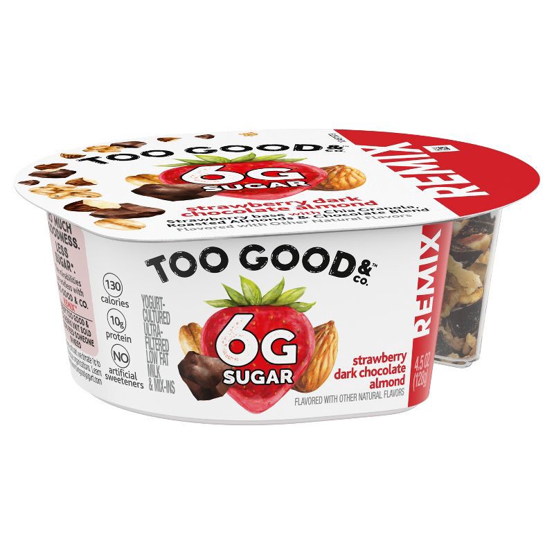 slide 6 of 10, TWO GOOD Too Good Mix In Strawberry with Chocolate and Almonds Yogurt - 4.5oz Cup, 4.5 oz