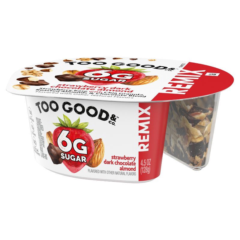 slide 7 of 10, TWO GOOD Too Good Mix In Strawberry with Chocolate and Almonds Yogurt - 4.5oz Cup, 4.5 oz