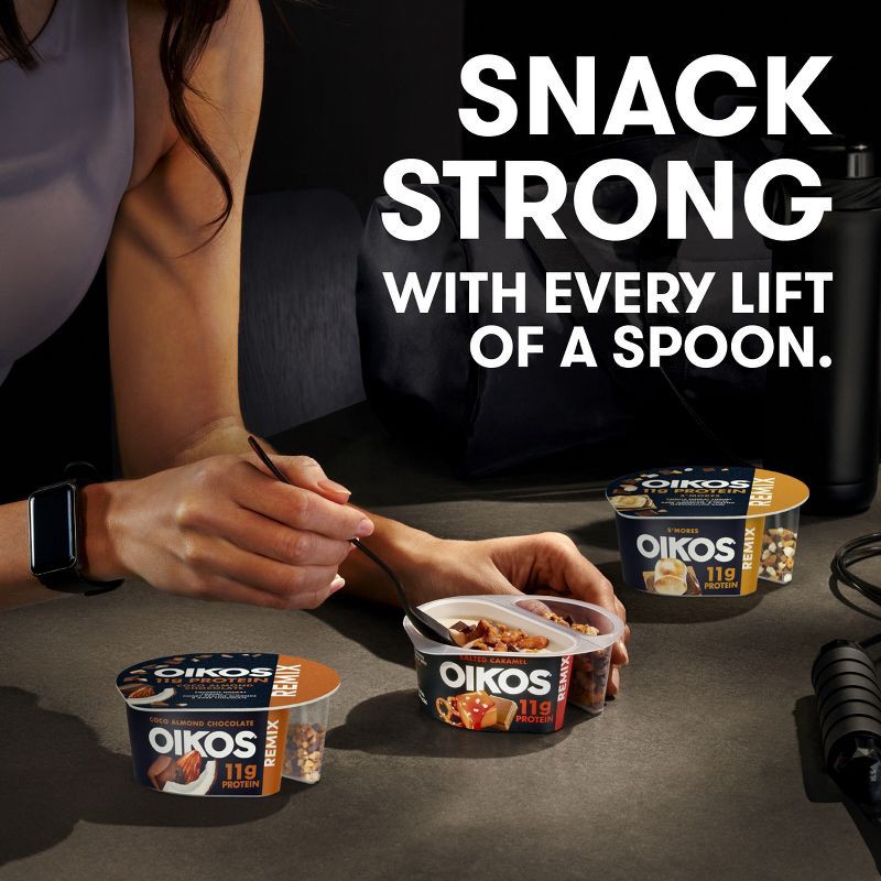 slide 5 of 12, Oikos REMIX Vanilla with Chocolate and Graham Greek Yogurt - 11g Protein 4.5oz, 11 gram, 4.5 oz
