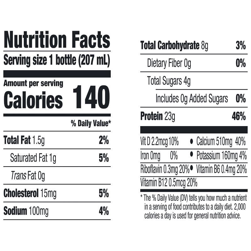 slide 8 of 12, Oikos Pro Fat Free Strawberry Banana Cultured Dairy Drink - 23g Protein 7 fl oz, 23 gram, 7 fl oz