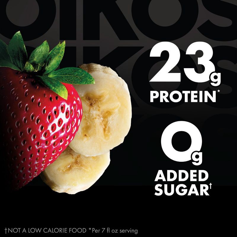 slide 2 of 12, Oikos Pro Fat Free Strawberry Banana Cultured Dairy Drink - 23g Protein 7 fl oz, 23 gram, 7 fl oz