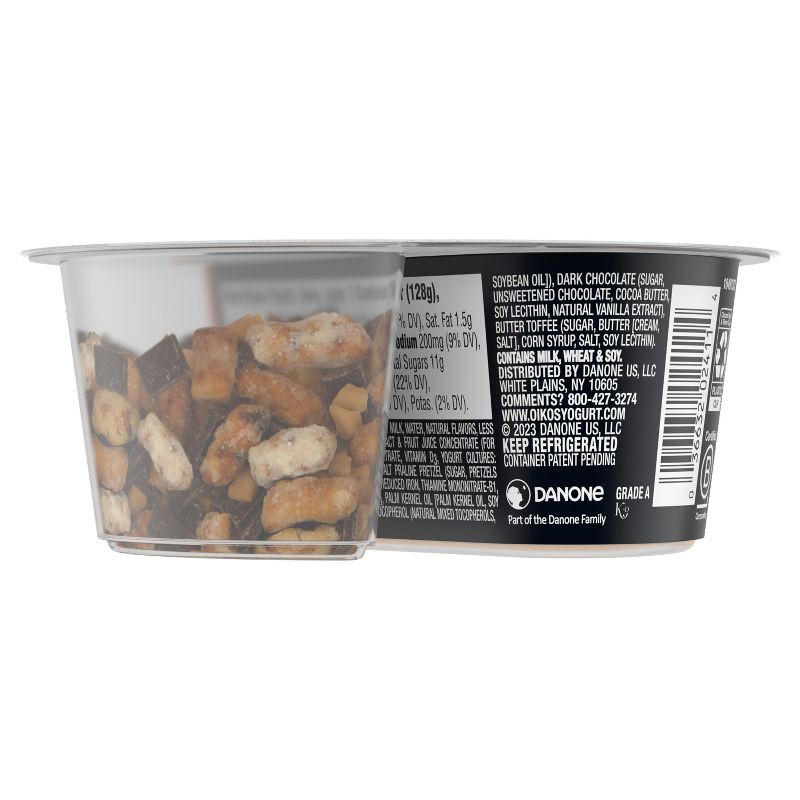 slide 11 of 12, Oikos REMIX Caramel with Chocolate and Pretzel Greek Yogurt - 11g Protein 4.5oz, 11 gram, 4.5 oz