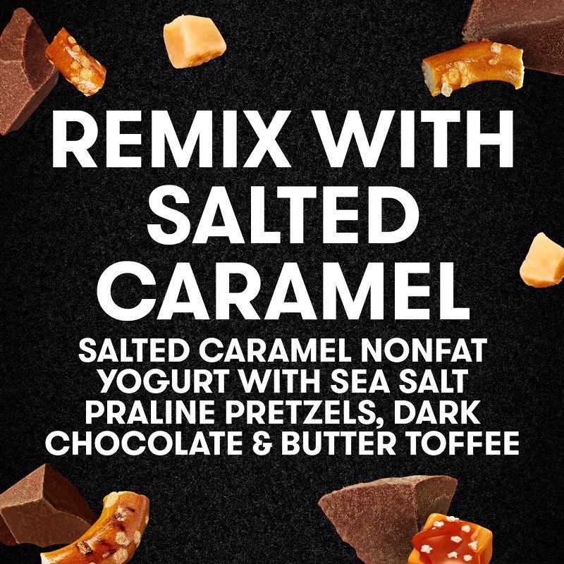 slide 3 of 12, Oikos REMIX Caramel with Chocolate and Pretzel Greek Yogurt - 11g Protein 4.5oz, 11 gram, 4.5 oz