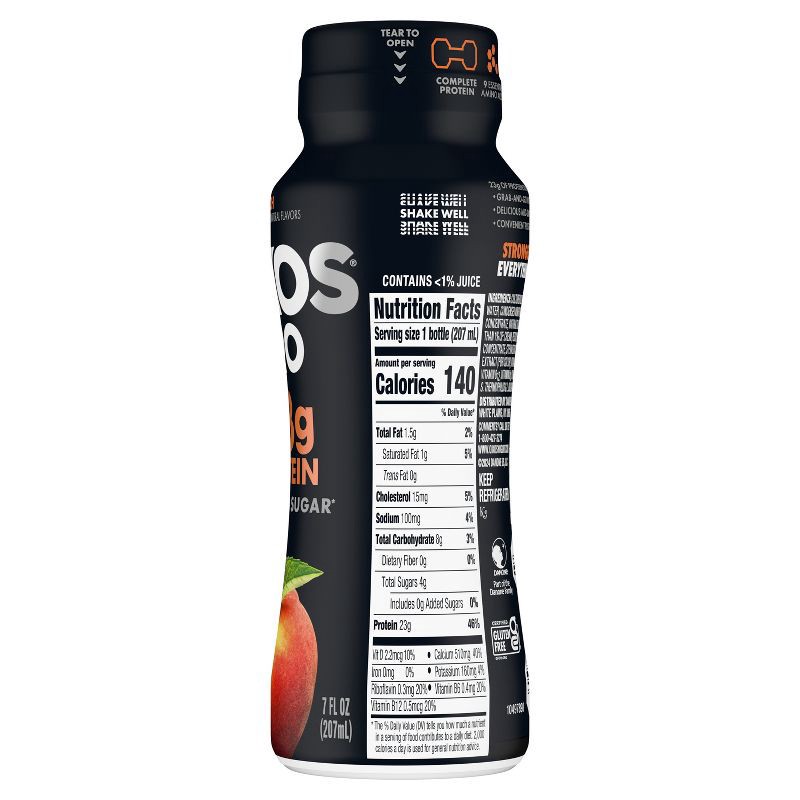 slide 5 of 8, Oikos Pro Fat Free Peach Yogurt Drink - 7 fl oz, 7 fl oz