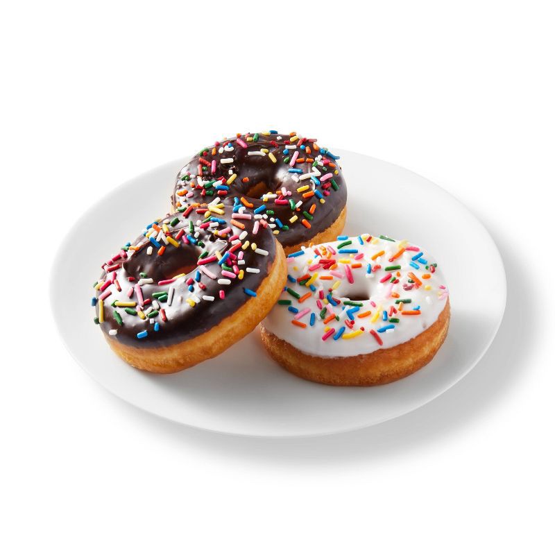 slide 2 of 3, Iced Sprinkle Raised Donuts Variety - 6ct - Favorite Day™, 6 ct