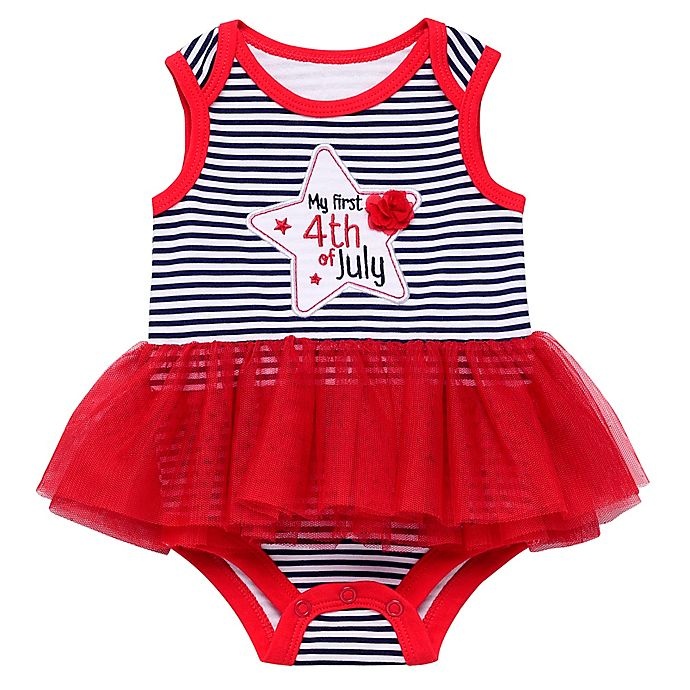 slide 1 of 1, Baby Starters Newborn Americana Tutu Stripe Bodysuit - Red/White/Blue, 1 ct