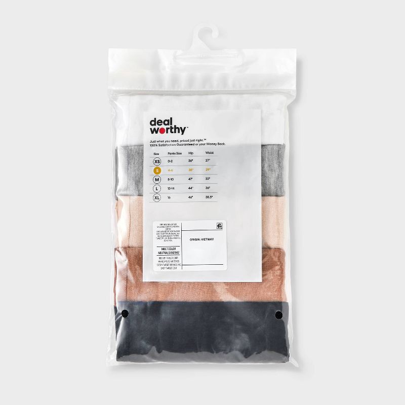 slide 3 of 3, Women's 5pk Cotton Blend Bikini Underwear - Dealworthy™ Assorted Neutral M, 5 ct