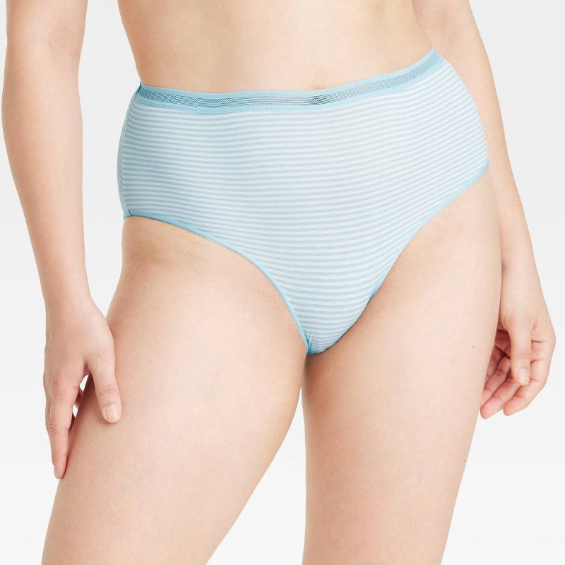 slide 4 of 5, Women's 6pk Cotton Stretch Briefs Underwear - Auden™ Assorted Color M: High Rise, Solid & Polka Dots, Knit Jersey, Pull-On, 6 ct