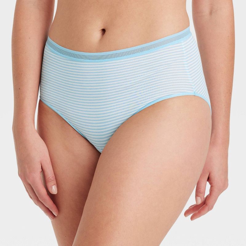 slide 2 of 5, Women's 6pk Cotton Stretch Briefs Underwear - Auden™ Assorted Color L: High Rise, Solid & Classic Patterns, 6 ct