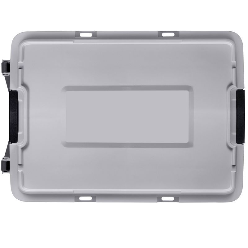 slide 10 of 13, Hefty 28gal Max Tote Wheel: Polypropylene Storage Bin with Lid, Locking Handles & Wheels, Universal Utility Tubs, Gray, 28 gal