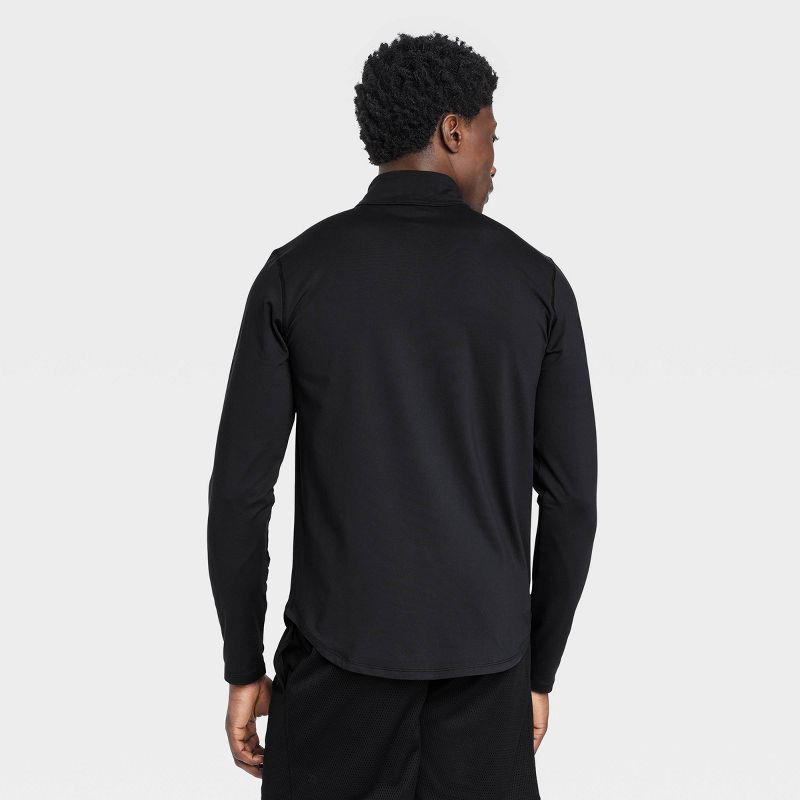 slide 2 of 3, Men's Soft Stretch ½ Zip Top - All In Motion™ Black S, 1 ct