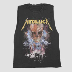 Merch Traffic Men's Metallica Skull Muscle Graphic Tank Top - Black XL