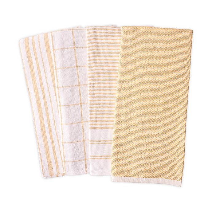 slide 1 of 10, Artisanal Kitchen Supply Reversible Terry Kitchen Towels - Yellow, 4 ct