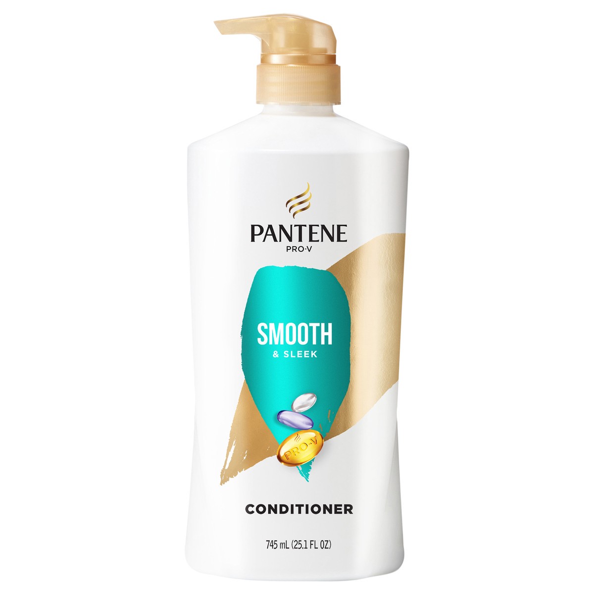 slide 1 of 9, Pantene Smooth & Sleek 72 HR Smoothness Conditioner 25.1 FL OZ/745mL, 25.1 oz