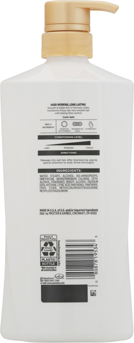 slide 3 of 9, Pantene Smooth & Sleek 72 HR Smoothness Conditioner 25.1 FL OZ/745mL, 25.1 oz