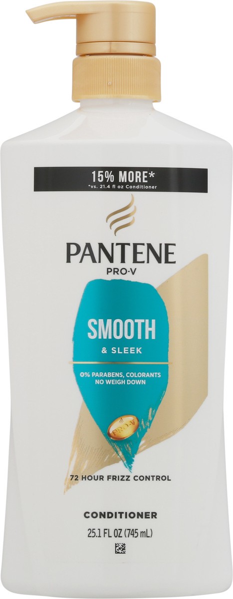 slide 9 of 9, Pantene Smooth & Sleek 72 HR Smoothness Conditioner 25.1 FL OZ/745mL, 25.1 oz