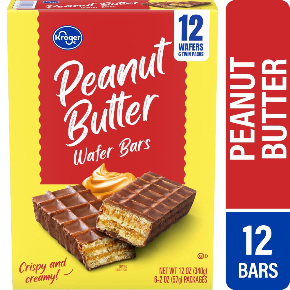 slide 2 of 4, Kroger® Peanut Butter Wafer Bars, 12 ct; 12 oz