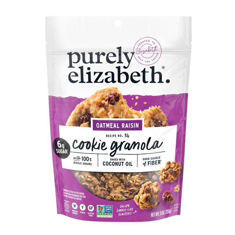 slide 1 of 6, purely elizabeth. Purely Elizabeth Oatmeal Raisin Cookie Granola - 9oz, 9 oz