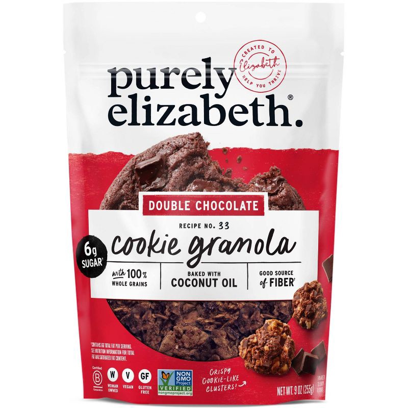 slide 1 of 6, purely elizabeth. Purely Elizabeth Double Chocolate Cookie Granola - 9oz, 9 oz