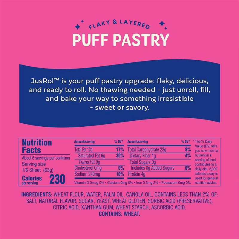slide 7 of 8, Jus-Rol Puff Pastry Dough - 13.2oz, 13.2 oz