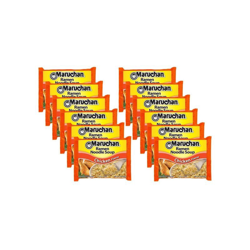 slide 2 of 9, Maruchan Chicken Ramen Noodle Soup - 3oz / 12ct, 12 ct; 3 oz