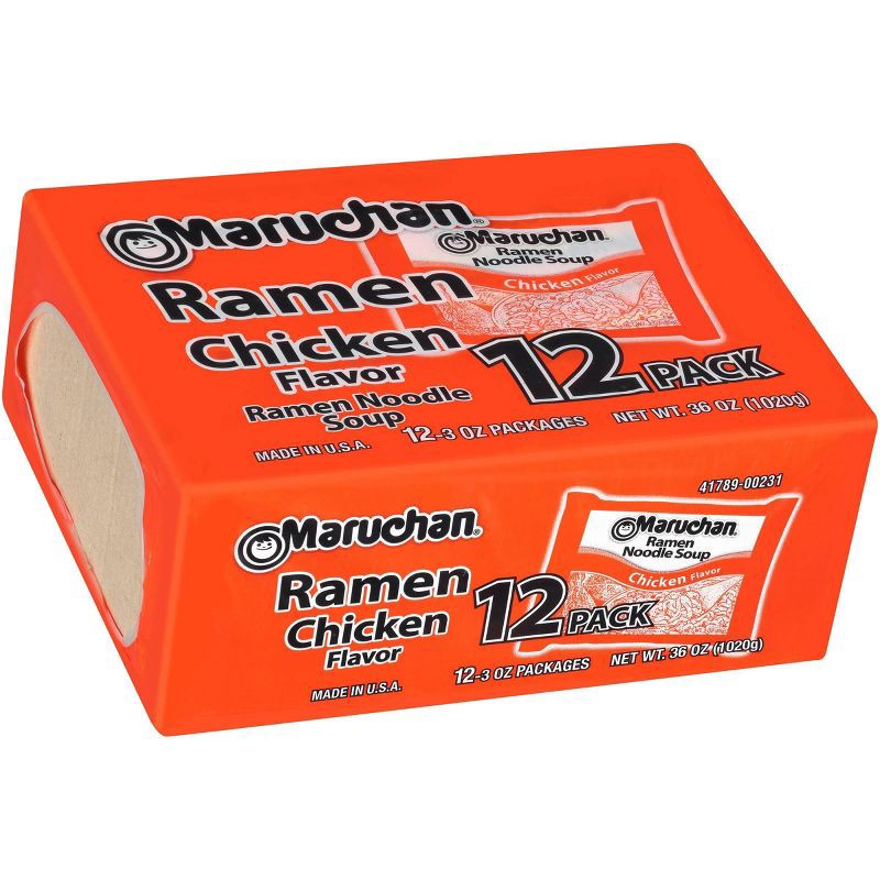 slide 1 of 9, Maruchan Chicken Ramen Noodle Soup - 3oz / 12ct, 12 ct; 3 oz