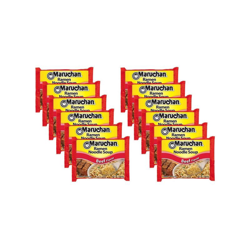 slide 2 of 7, Maruchan Beef Ramen Noodle Soup - 3oz / 12ct, 12 ct; 3 oz