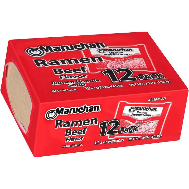 slide 1 of 7, Maruchan Beef Ramen Noodle Soup - 3oz / 12ct, 12 ct; 3 oz
