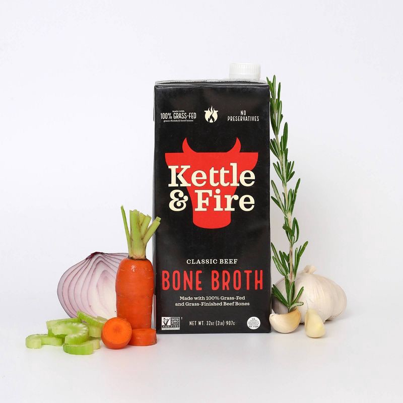 slide 5 of 5, Kettle & Fire Gluten Free Beef Bone Broth - 32oz, 32 oz