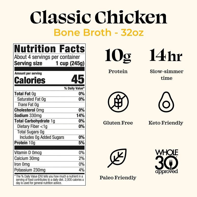 slide 3 of 5, Kettle & Fire Gluten Free Chicken Bone Broth - 32oz, 32 oz