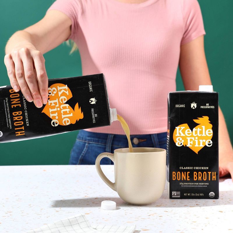 slide 4 of 5, Kettle & Fire Gluten Free Chicken Bone Broth - 32oz, 32 oz