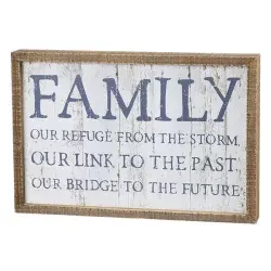 Family - Our Refuge From The Storm, Our Link To The Past, Our Bridge To The Future inset box sign