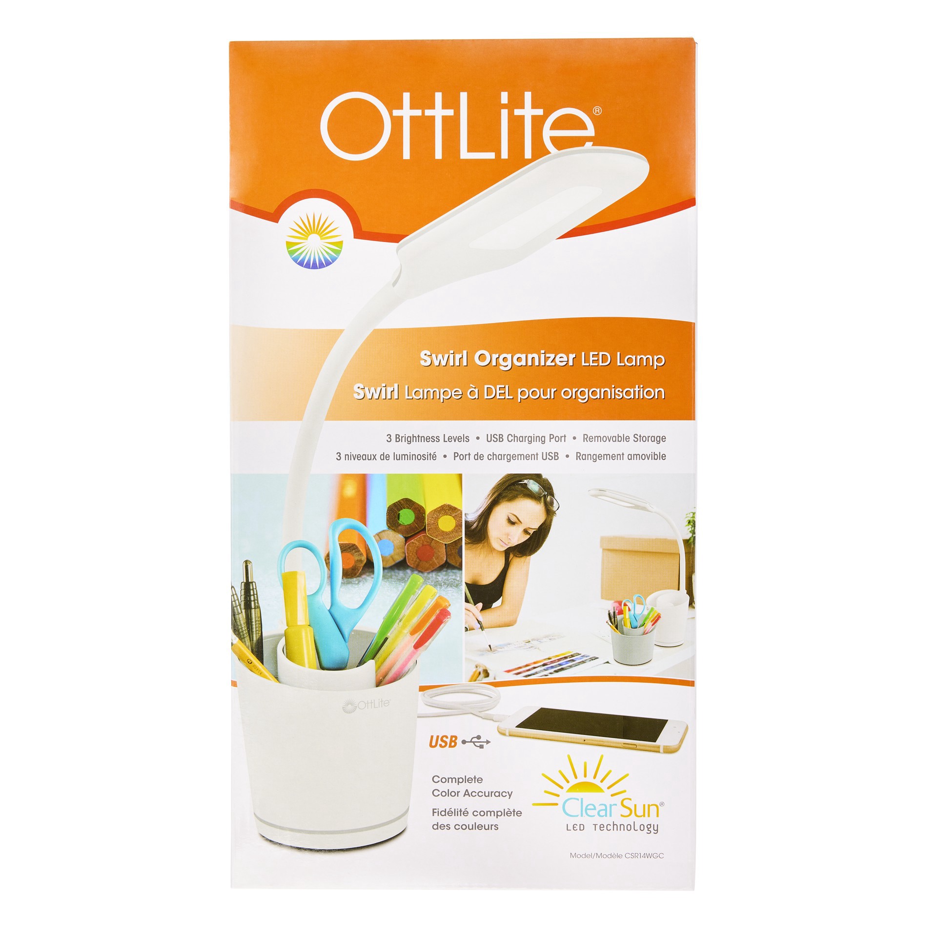 slide 2 of 6, Ott Lite Ottlite Led Lamp Swirl Organizer, 23.25 in