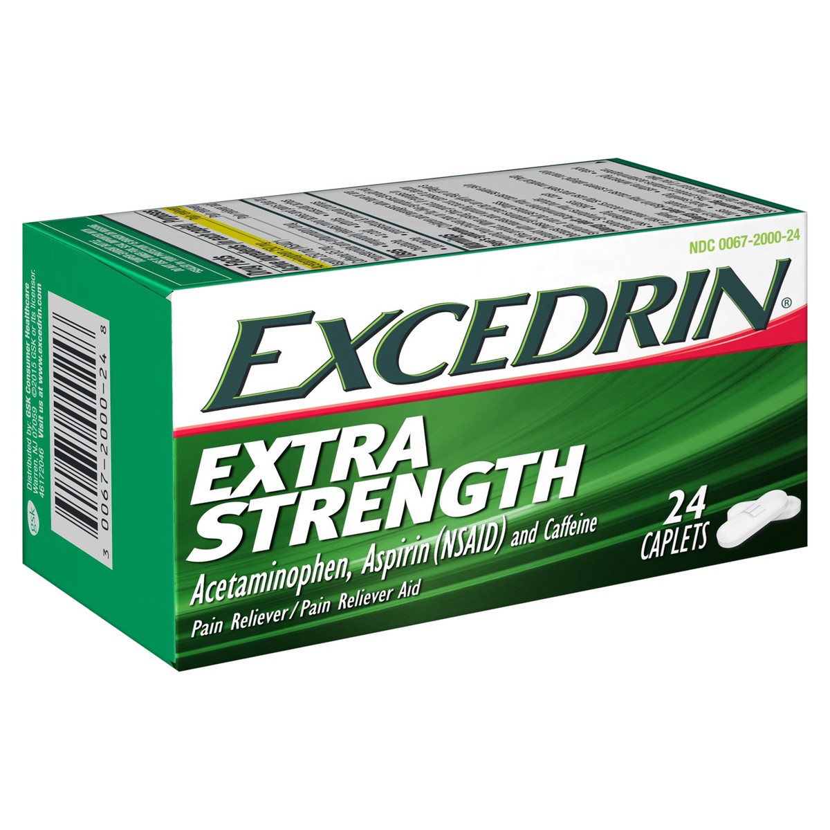 slide 2 of 9, Excedrin Extra Strength Pain Reliever / Pain Reliever Aid Caplets, 24 ct