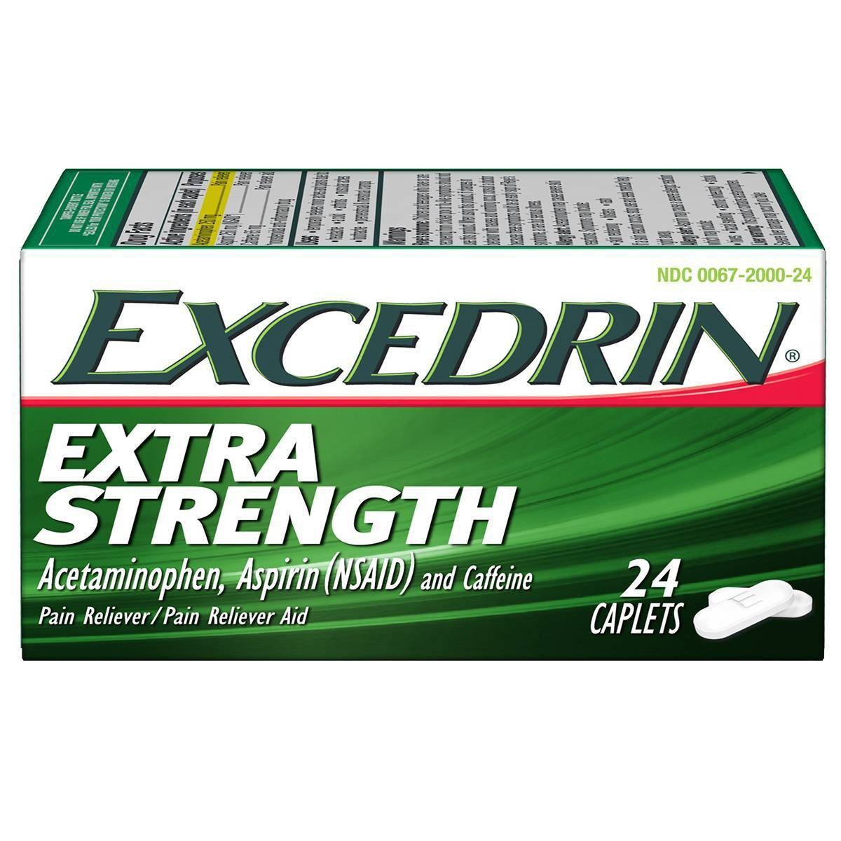 slide 1 of 5, Excedrin Extra Strength Pain Reliever / Pain Reliever Aid Caplets, 24 ct