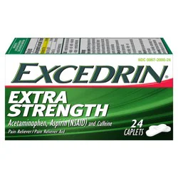 Excedrin Extra Strength Caplets for Headache Pain Relief, 24 count