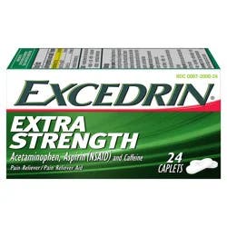 Excedrin Extra Strength Caplets for Headache Pain Relief, 24 count