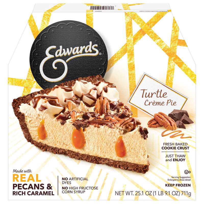 slide 1 of 6, Edwards Premium Frozen Desserts Turtle Pie - 25.1oz, 25.1 oz